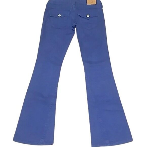 True Religion Joey Cobalt Blue y2k Vintage Low Rise Jeans - Picture 3 of 6